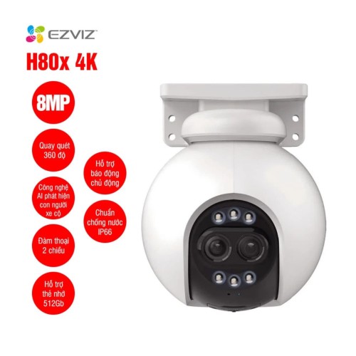Duální 4K 8MP+2MP 4mm IP kamera Ezviz H80x