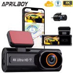Acceo Dash Cam Wifi GPS Mini Car DVR Přední 4K a zadní 1080P Duální objektiv Černá skříňka Pokojová kamera Noční vidění 24H Parkovací monitor
